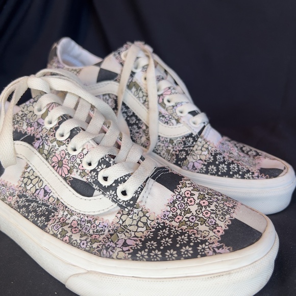 VANS Shoes OLD SKOOL Casual Patchwork Floral Low Top Womens Size 8 Men 6.5 - Picture 6 of 8